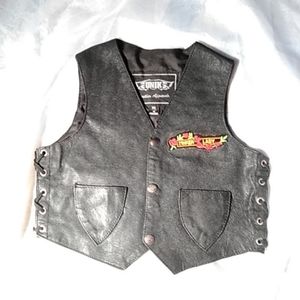 Girls genuine leather vest